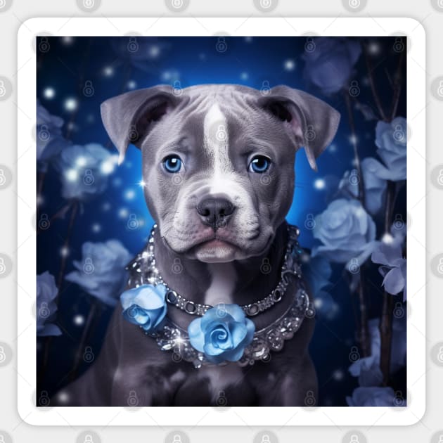 Staffy in Winter Sticker by Enchanted Reverie